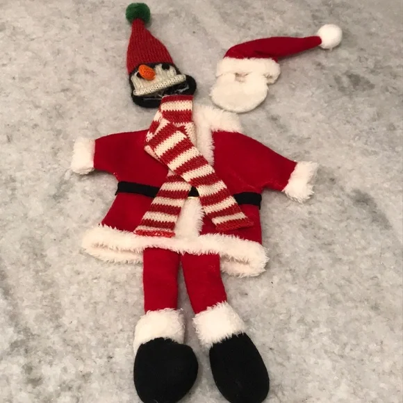 Vintage Christmas Wine Bottle Cover Santa Penguin - Picture 2 of 7
